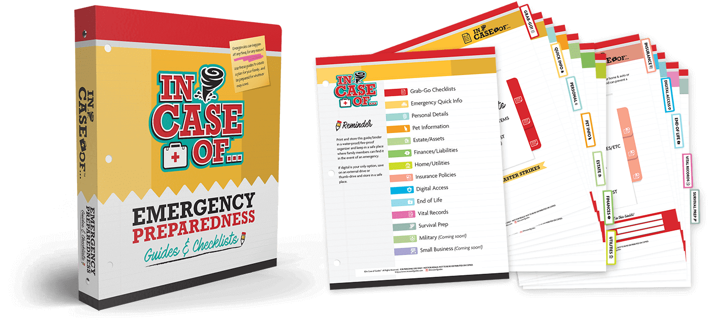 Purchase our full In Case of Guides Emergency Binder Printable Bundle